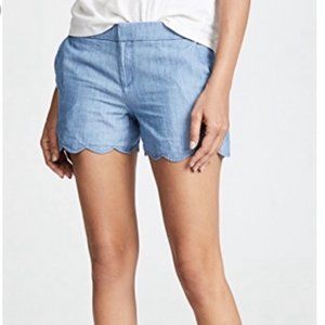 Club Monaco Denim Scalloped Shorts